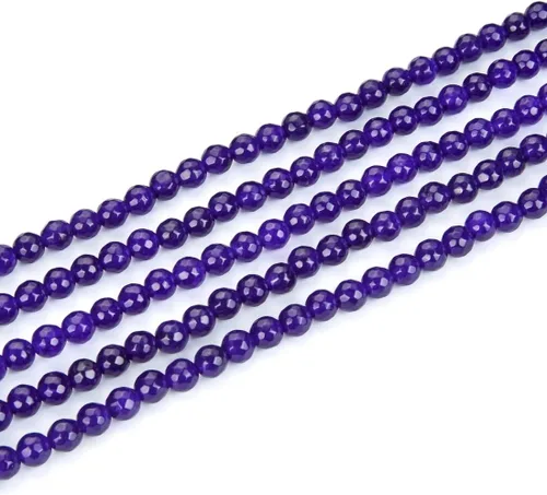 Miniatura 3 de Adabele GH-G17 - 2 hebras de piedras preciosas curativas de jade morado natural de 25/64 pulgadas (0.394 in), cuentas sueltas redondas facetadas