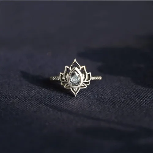 Miniatura 5 de OVNMFH Anillo de loto Begin Again S925, anillo de loto del mismo nombre de la misma niña, sin barro, sin loto, regalos de joyería para mujeres