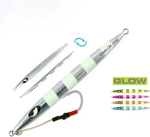 Miniatura 26 de OCEAN CAT Jigs de pesca de agua salada en alta mar Jigging de velocidad de lanzamiento lento señuelos vertical Jigging vertical Plantilla de otoño