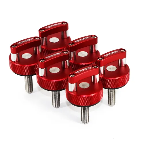Miniatura 11 de ROCKWORKX Billet Tornillo de pulgar de aluminio duro de extracción rápida, anillo en D integrado, compatible con Jeep Wrangler JK 2007-20018, JL