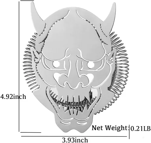 Miniatura 3 de Colador de cóctel con diseño de cara de demonio, acero inoxidable