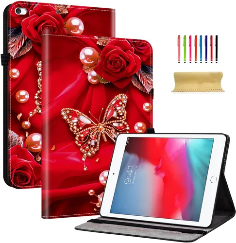 Miniatura 12 de Dteck Funda para iPad mini 5/4/3/2/1, elegante y ligera de cuero sintético tipo folio con cartera, funda inteligente