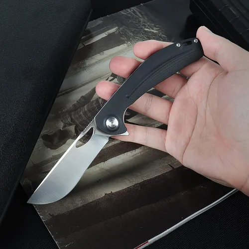 Miniatura 5 de RPG Mini cuchillo de bolsillo plegable, cuchillo de supervivencia de hoja de acero D2 de 3.5 pulgadas con mango G10 y clip de bolsillo, cuchillo EDC