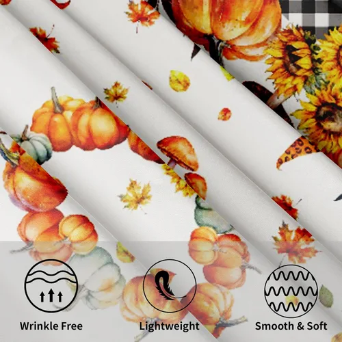 Miniatura 3 de Giwawa Mantel redondo de calabaza de otoño de 60 pulgadas, lavable, tela de poliéster impermeable, decorativo, para fiestas en el hogar