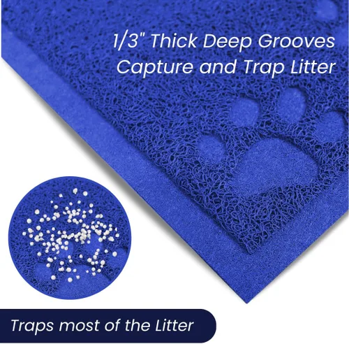 Miniatura 4 de Andalus Tapete Pequeño para Arena de Gatos, Paquete de 1 - Impermeable, Antideslizante y Fácil de Limpiar, Tapete para Caja de Arena de Gatos