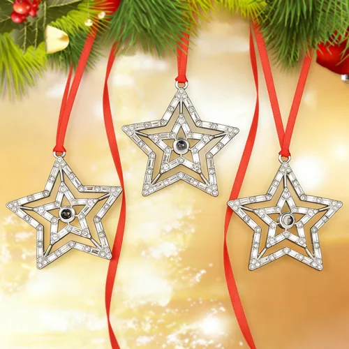 Miniatura 10 de 3 adornos colgantes para árbol de Navidad, decoración de árbol de Navidad de metal, para fiestas en interiores, hogar, familia, fiesta de mascotas