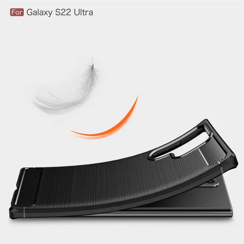 Miniatura 7 de Funda para Samsung Galaxy S22 Ultra - Textura de fibra de carbono, antiarañazos, absorción de golpes (negro)