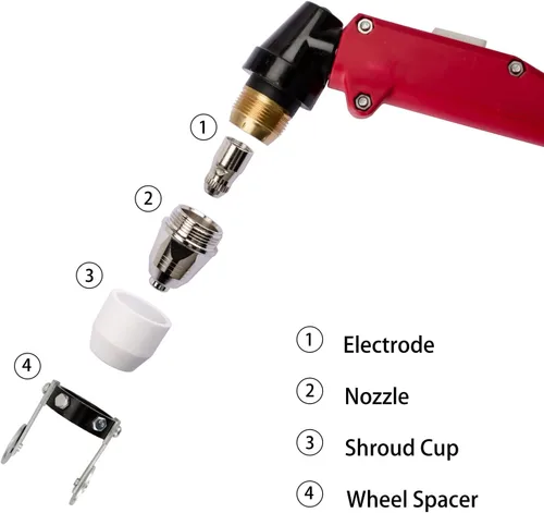 Miniatura 3 de P80 Plasma Cutter Boquilla Electrodos Consumibles 1.1 Punta 40Amp 45pcs Kit