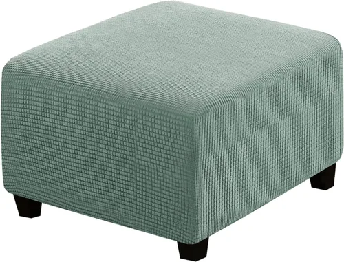Miniatura 79 de H.VERSAILTEX Funda otomana rectangular de 29 a 34 pies para reposapiés, fundas protectoras para reposapiés, con tela jacquard elástica, gruesa