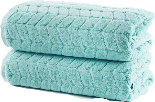 BAGNO MILANO Toallas de baño de algodón turco, toallas de mano, juego de toallas de lujo de felpa suave de la colección jacquard (verde aguamarina,