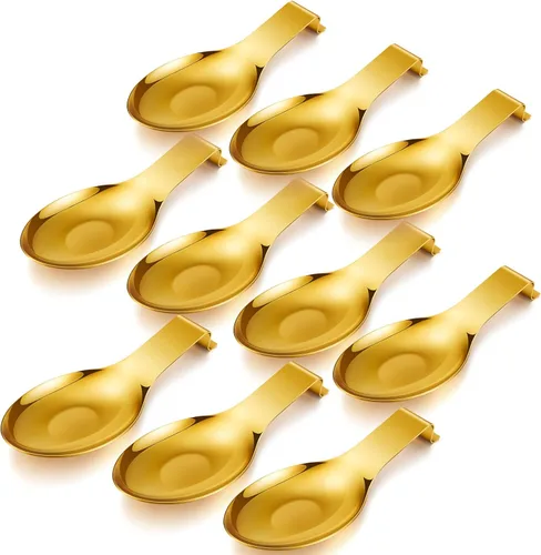 Miniatura 11 de Nuanchu 6 piezas de soporte de cuchara de acero inoxidable, espátula, cucharón para estufa, resistente, soporte de espátula para encimera, apto
