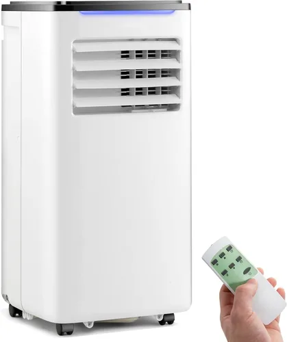 PETSITE Aire acondicionado portátil de 8000 BTU, unidad de refrigeración de CA 3 en 1 con control remoto, deshumidificador, kit de ventana incluido,
