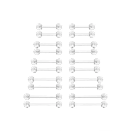 Miniatura 9 de Piercing para lengua de acrílico flexible de 0.49 oz, transparente, para el trabajo, embarazo, resonancia magnética, cirugía y más, 0.47 a 1.49