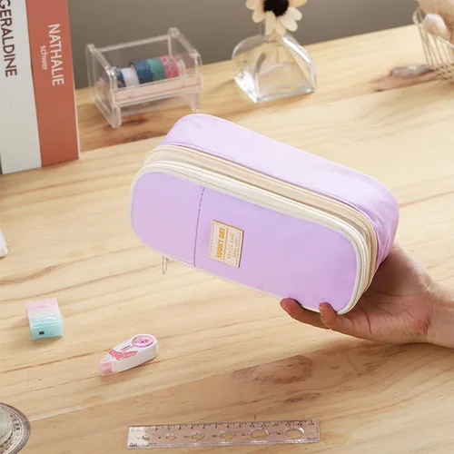 Miniatura 4 de Dugio Estuche grande para lápices de gran capacidad con cremallera para niñas, niños, adultos, papelería, estuche organizador para la escuela