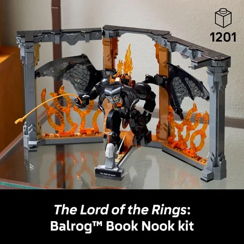 Miniatura 2 de LEGO Icons The Lord of the Rings: Balrog Book Nook Kit - Kit de construcción de manualidades DIY para adultos, 18+ - Minifigura coleccionable