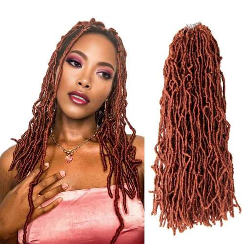 Miniatura 49 de Niseyo Rastas de pelo sintético de ganchillo de 24 pulgadas, 6 paquetes de extensiones de cabello sintético lacio de ganchillo largo