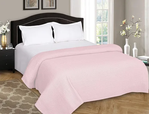 Miniatura 3 de Belizzi Home - Manta para cama 100% algodón, transpirable, tamaño individual, cobija térmica de algodón, perfecta para cubrir cualquier cama en Rosa