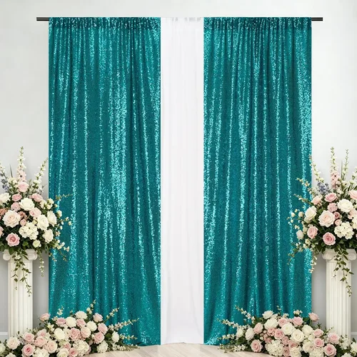 Miniatura 41 de Eternal Beauty Cortinas de fondo de lentejuelas rosadas, 2 paneles de 2 x 8 pies para San Valentín, Navidad, fiesta, cumpleaños, fotografía, boda