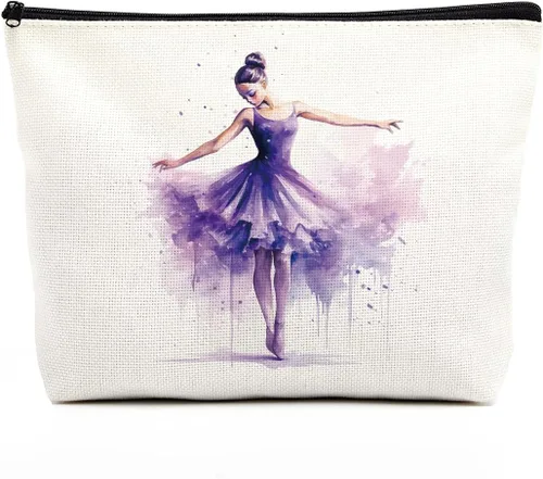 Miniatura 7 de fkovcdy Bolsa de baile, bolsa de maquillaje de bailarina, regalos para amantes de la danza, bolsa de cosméticos pequeña para bailarina, regalo