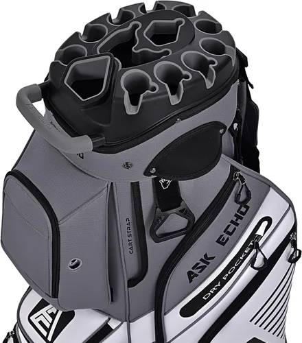 Miniatura 11 de ASK ECHO T-Lock – Bolsa de carrito de golf con organizador de 14 divisiones en la parte superior, bolsa de carrito de golf premium con asas y funda