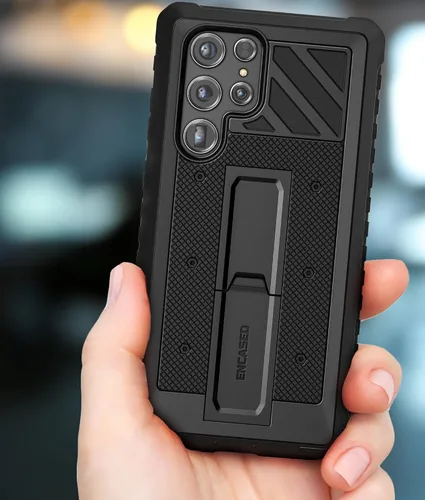 Miniatura 5 de ENCASED Falcon Armor - Funda para Samsung Galaxy S22 Ultra con soporte, funda protectora de cuerpo completo (compatible con carga inalámbrica)
