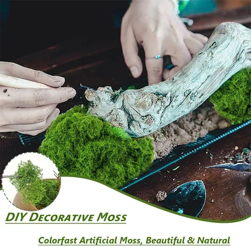 Miniatura 4 de Aiareozy Musgo falso de 3.5 onzas, musgo verde falso para plantas en maceta, musgo artificial para manualidades, musgo verde para decoración