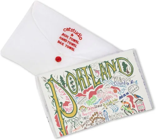 Miniatura 2 de Catstudio Toalla de Cocina Portland - Toalla de cocina y mano de recuerdo de la ciudad de EE. UU., paños de té perfectos para amantes de Oregon