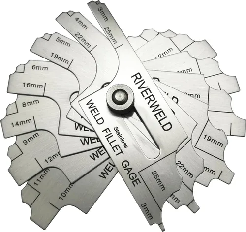 Miniatura 24 de RIVERWELD Juego de Calibradores de Soldadura de Filete de 7 Piezas Calibrador MG-11 Rl Calibradores de Profundidad Prueba de Inspección de Soldadura