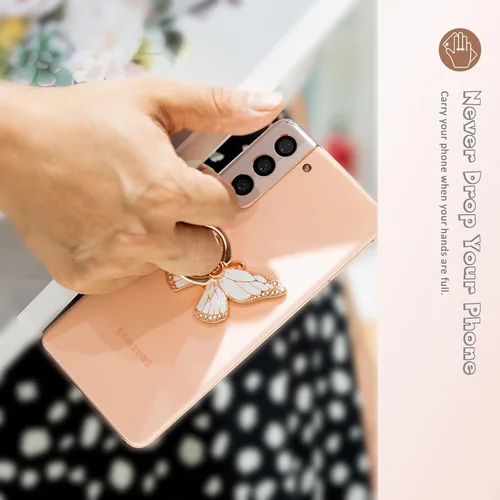 Miniatura 3 de Doflyesky Soporte de anillo de mariposa para teléfono celular, rotación de 360 grados, soporte de agarre de anillo de teléfono, soporte de dedo