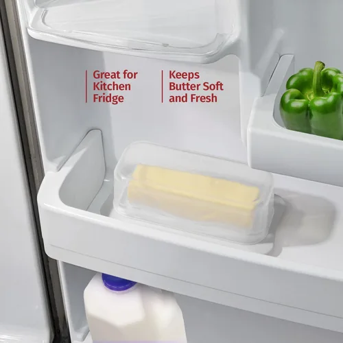 Miniatura 4 de Signoraware - Mantequillera con tapa, recipiente para mantequilla con tapa transparente para encimera, refrigerador, plástico duradero, Blanco