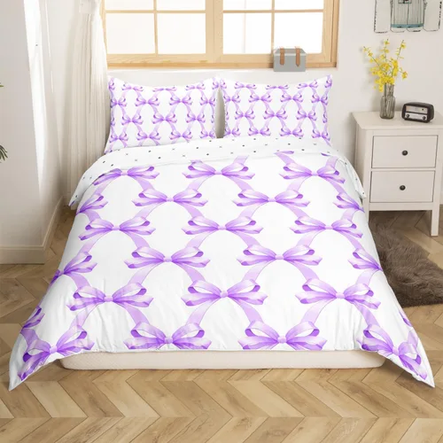 Miniatura 15 de Juego de funda de edredón con lazo de dibujos animados para niños, tamaño individual, juego de ropa de cama de mariquita, escarabajo, insecto