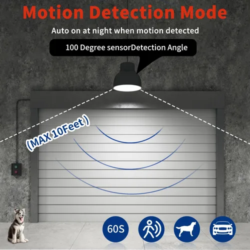 Miniatura 4 de NS Bombilla LED inteligente de 100 W con sensor de movimiento y atardecer a amanecer (16,000 lm 5000 K CRI 90 sin parpadeo) - Base E26/E39