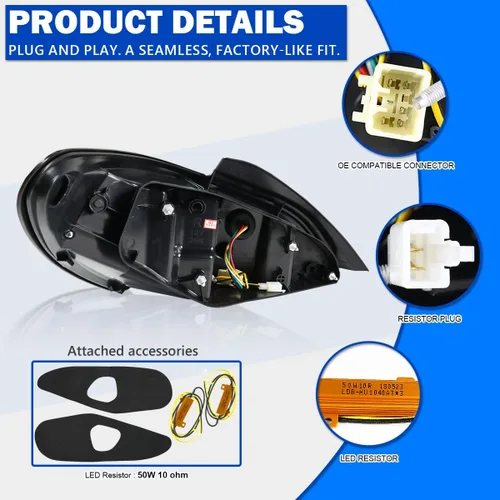 Miniatura 5 de Spec-D Tuning Negro carcasa transparente lente secuencial LED luces traseras para Hyundai Genesis Coupe 2Dr 2010-2016 Conjunto de luces traseras