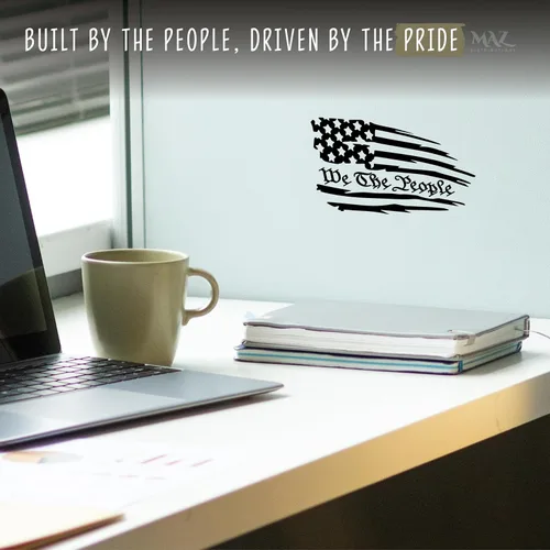 Miniatura 4 de MAZ Distributions – Pegatina "We The People" – Vinilo adhesivo para autocaravanas para portátil – Pegatina impermeable extraíble para botella