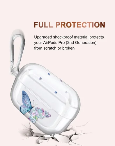 Miniatura 5 de Funda diseñada para AirPods 3, funda de mármol con purpurina brillante, protección completa, accesorios de piel de TPU para mujeres y niñas con azul