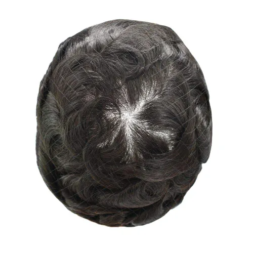 Miniatura 2 de Peluca de cabello virgen Remy de encaje francés para hombre, peluca de cabello humano real negro Australia