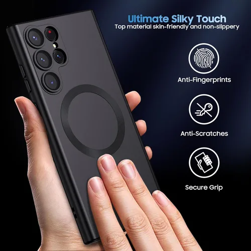 Miniatura 5 de MAKAVO Funda Mate para Samsung Galaxy S22 Ultra Case, Compatible con MagSafe, Cubierta Magnética Delgada y Fina con Protector de Lente de Cámara Z