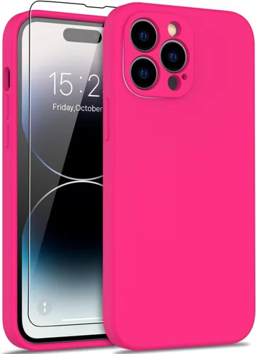 Miniatura 12 de DEENAKIN Funda compatible con iPhone 14 Plus con protector de pantalla, funda mejorada para cámara, goma de gel de silicona suave probada contra