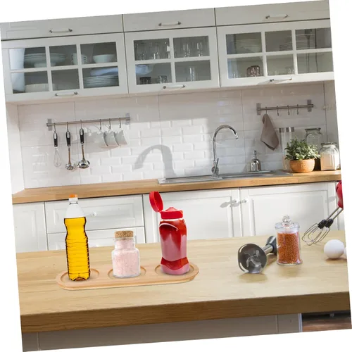 Miniatura 7 de TIDTALEO Portavasos de bambú para condimentos, bandejas de madera, bandejas para mesa de café Comida, bandeja de madera, bandeja de madera, base