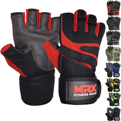 Miniatura 10 de MRX - Guantes de levantamiento de pesas para hombres, guantes de entrenamiento para hombre, guantes de levantamiento de muñeca, guantes de gimnasio