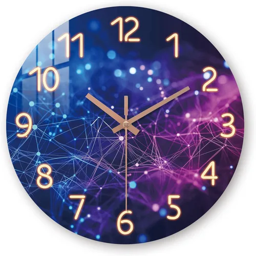 Miniatura 10 de Reloj de pared verde azulado para sala de estar de 12 pulgadas, reloj de pared de mármol a pilas, cuarzo redondo, dorado, silencioso, sin tictac
