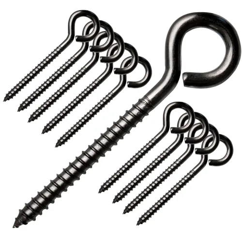 Miniatura 7 de Muzata 20 tornillos de ojo de 2 pulgadas para madera T316 acero inoxidable M4 ojales ganchos autorroscantes para interiores y exteriores CN22