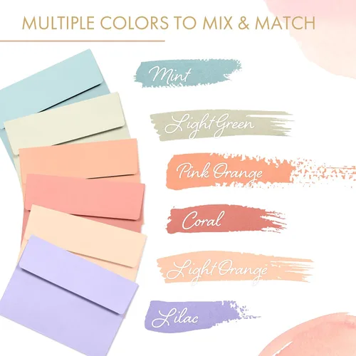 Miniatura 3 de Sobres de 5 x 7 pulgadas para invitaciones, paquete de 36 sobres A7 para tarjetas de 5 x 7, sobres de invitación de colores, 6 colores pastel