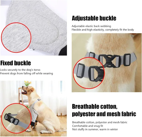 Miniatura 4 de Dog Elbow Protector, Front Leg Braces with Breathable Cotton Pad and Adjustable Buckles, for Medium Large Dogs Prevent Licking Wound and Joint