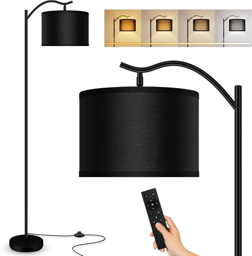 Miniatura 10 de BoostArea Lámpara de pie para sala de estar, lámpara de pie de arco con control remoto, brillo regulable continuo y temperatura de colores 2700 Yute