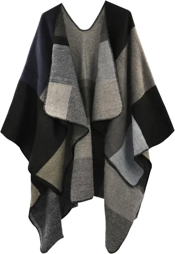 Miniatura 136 de Poncho chal para mujer, suéteres suaves y cálidos para mujer, parte delantera abierta, poncho de viaje para otoño, invierno y primavera