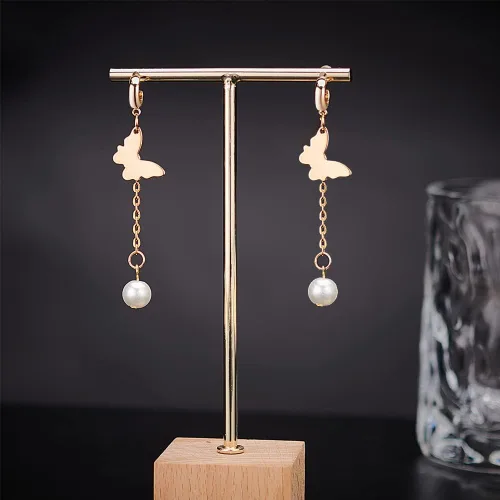 Miniatura 4 de BENECREAT 16 piezas de aretes chapados en oro de 18 quilates, gancho de latón con bucles verticales, 40 tuercas de plástico para joyería de madre