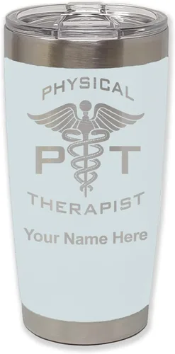 Miniatura 10 de LaserGram PT Physical Therapeut, vaso aislado al vacío de 20 onzas, grabado personalizado incluido (negro)