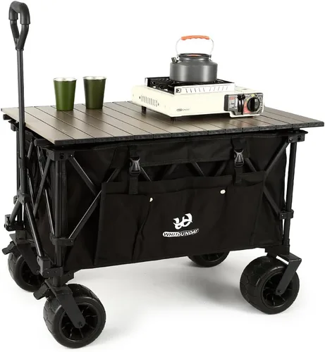 Whitsunday Carro plegable, gran capacidad, 400 libras, ruedas todo terreno, carro utilitario resistente para jardinería, compras, pesca, campamento,