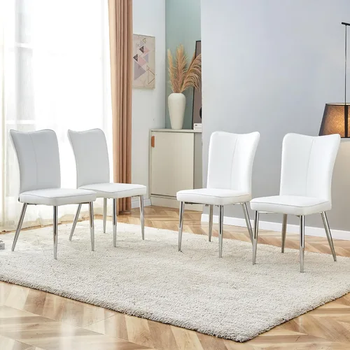 Miniatura 27 de Dining Chairs Set of 6,Kitchen Chairs with Leather Cushions,Modern Dining Chairs with Gold Metal Frame,Dinner Chairs for Kitchen & Dining Room and